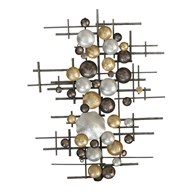 Ozdoba ścienna Colore Wykonana z metalu w odcieniach srebra, złota i brązu. Wymiary: 102x7x82 cm