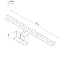 Kinkiet nad lustro CEZANNE LED L czarny 4000K
