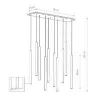 Lampa wisząca LASER multikolor 10xG9