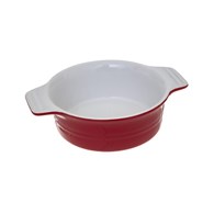 Naczynia do zapiekania czerwone ceramikaKomplet naczyń do zapiekania w kolorze czerwonym, wykonane z ceramiki odpornej na wysoką temperaturę, wyposażone w uchwyty ułatwiające wyjmowanie z piekarnika
