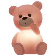 Lampka LED dla dzieci Miś różowa Dekoracyjna lampka do pokoju dziecka, kształt misia, zasilana bateryjnie
