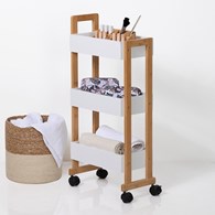 Bambusowy wózek mobilny Natureo White