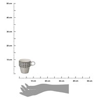 Komplet 4 filiżanek Bohemia 260 ml Wykonane z wysokiej jakości porcelany, na czarnym stelażu, każda filiżanka ozdobiona innym wzorem