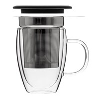 Kubek z zaparzaczem Louie 300 ml Wykonany z wysokiej jakości szkła, pokrywka w zestawie, zapakowany w eleganckie opakowanie