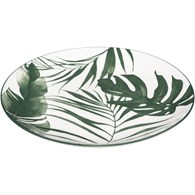 Komplet 6 talerzy deserowych Leafs 19 cm Okrągłe talerze deserowe wykonane z porcelany, ozdobione motywem zielonych liści, naczynie o średnicy 19 cm