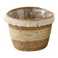 Osłonki Tassel komplet 3 sztuk Wykonane z naturalnych materiałów, ozdobione frędzelkami, piękna dekoracja do wnętrz, na taras lub balkon