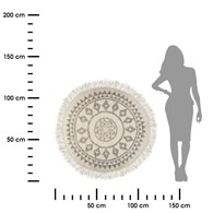 Okrągły dywan Etnik 120 cm Z frędzelkami, bawełniany materiał, minimalistyczny i elegancki wzór