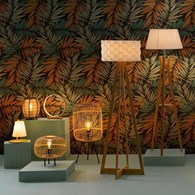 Bambusowa lampka nocna Pita 26,5 cmPodstawa wykonana z drewna bambusowego w naturalnym kolorze, biały abażur, idealna do salonu lub sypialni