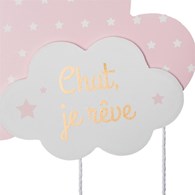 Ozdobna zawieszka dla dziecka Pink Cloud Wisząca dekoracja do pokoju dziecięcego, w kszatałcie różowej chmurki, twała ozdoba wykonana z MDF