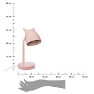 Lampka biurkowa dla dziecka różowa Wykonana z metalu, ozdobne uszy na kloszu, funkcjonalny i stylowy dodatek do pokoju dziecięcego