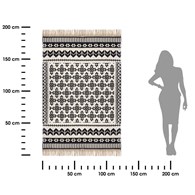 Dywan z frędzlami Delhi 120x170 cm Bawełniany, ozdobiony etnicznym wzorem w stylu boho, prostokątny kształt i naturalna kolorystyka