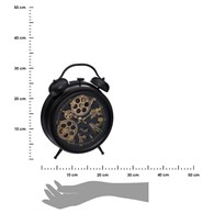 Zegar stołowy Meca Wykonany z metalu w kolorze czarnym, cichy mechanizm, idealny do wnętrz urządzonych w stylu loft