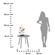 Metalowa figurka Liście 53 cm Wykonana z połączenia metalowych elementów o różnej barwie, cementowa podstawa, oryginalny dodatek do wnętrz