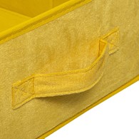 Pojemnik tekstylny 31x15 cm Yellow welurSkładany i wygodny w użytkowaniu, idealny do przechowywania ubrań, koców, książek bądź zabawek, wyposażony w uchwyt