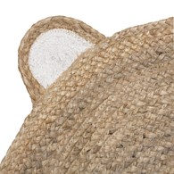 Jutowy dywan dla dzieci Bear 100 cm Okrągły dywanik wykonany z naturalnego materiału, z motywem uroczego misia, idealne uzupełnienie pokoju dziecięcego w stylu boho czy skandynawskim