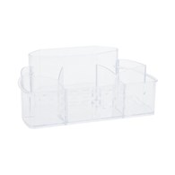 Organizer akrylowy na kosmetyki Pojemnik na akcesoria kosmetyczne z przegródkami, z serii Eleganza z diamentowym wzorem o wymiarach: 24,5x15,5x10 cm