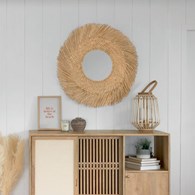 Lustro ścienne Ael trawa morska 80 cm Rama wykonana z trawy morskiej, naturalna kolorystyka, stylowy i funkcjonalny dodatek do wnętrz