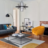 Stolik kawowy Gota 100x100 cm Wytrzymała metalowa konstrukcja, czarna kolorystyka, mebel do samodzielnego montażu