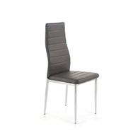 Krzesło model K70C popielate Nowoczesny design, obicie ze skóry syntetycznej, chromowany korpus
