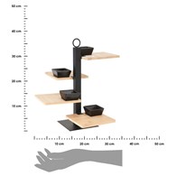 Patera czteropoziomowa z miskamiNowoczesna 4-piętrowa patera na ciasto, muffinki, sery, owoce z 4 ceramicznymi miseczkami, wysokość: 37 cm
