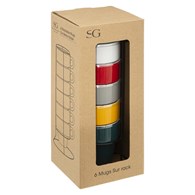 Komplet 6 filiżanek Colorama 200 mlWykonane z wysokiej jakości ceramiki, na czarnym stelażu, każda filiżanka w innym kolorze