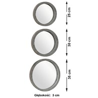 Lustra ścienne Brest komplet śr 25-35 cm wykonanie oprawy MDF, kolor szary, przetarcia