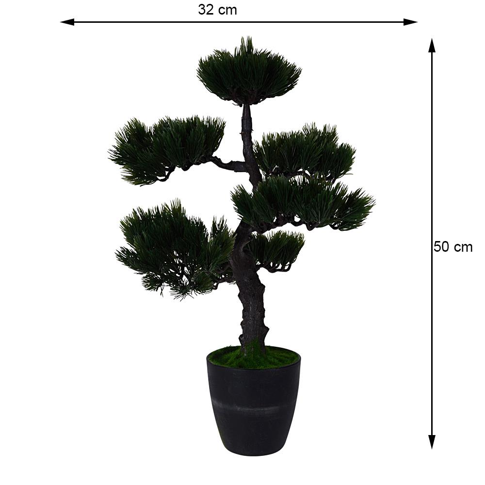 Sztuczne drzewko Bonsai 50 cm wzór 4 Wykonane z tworzywa sztucznego, dekoracyjne drzewo w doniczce do dekoracji wnętrz, tarasów, balkonów i ogrodów