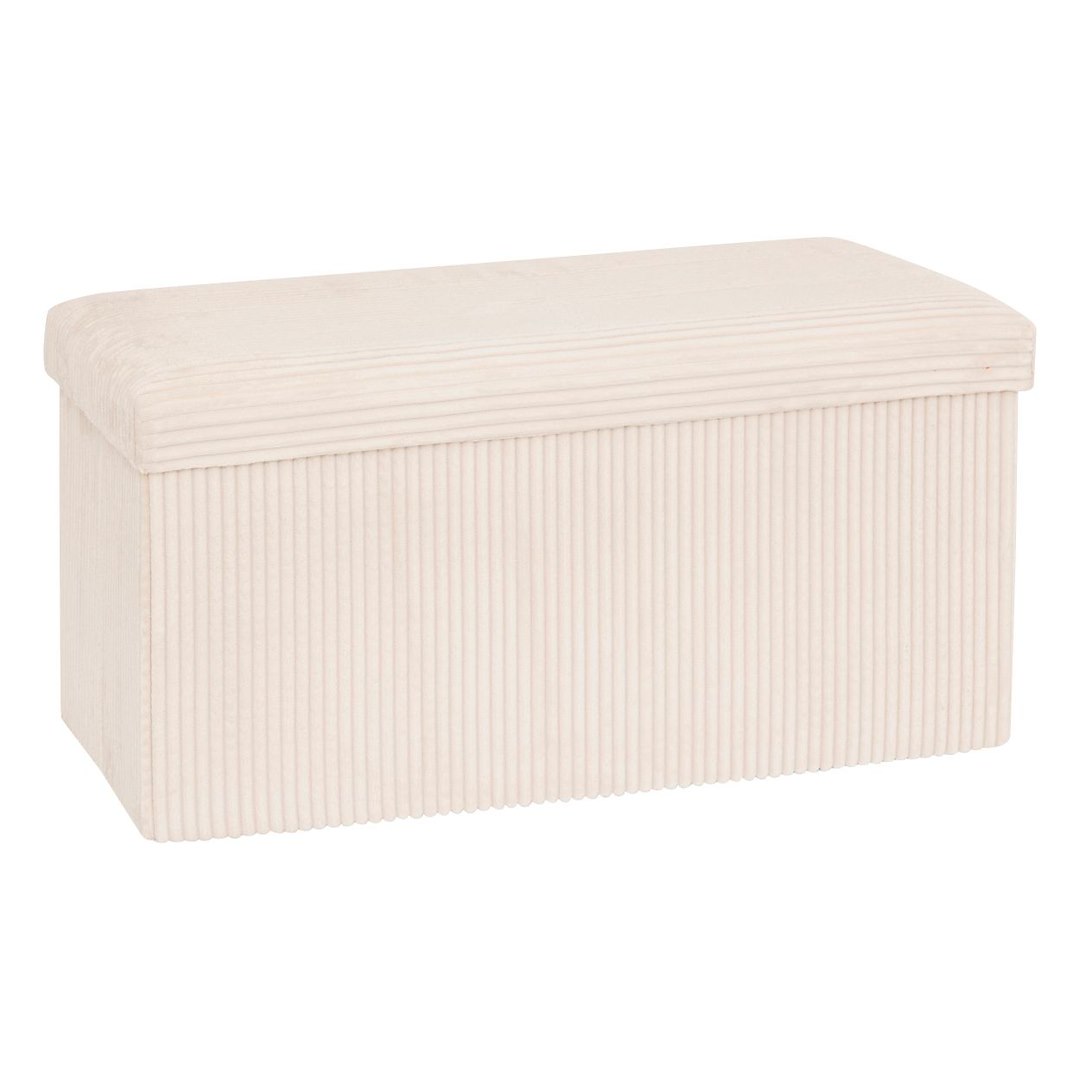 Duża pufa tapicerowana kremowa Arum