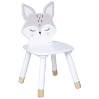 Krzesło dziecięce Fox Siedzisko i oparcie wykonane z solidnej płyty MDF, nóżki z naturalnego drewna sosnowego, oparcie przedstawia śpiącego liska
