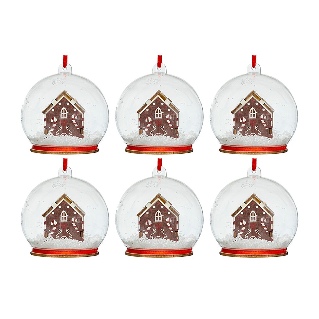 Bombki choinkowe domek 6szt