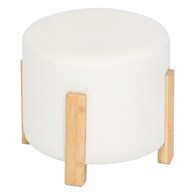 Dekoracyjna biała pufa 37,5 cm Bansa