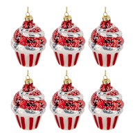 Bombki choinkowe babeczka 6szt szklane