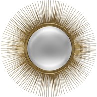 Metalowe lustro Słońce 58 cm W złotym kolorze, nowoczesny kształt, elegancki i stylowy dodatek do wnętrz