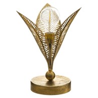 Dekoracyjna lampka LED Leaf 24,5 cmWykonana z połączenia metalu i tworzywa, w kolorze złotym, oryginalny i funkcjonalny dodatek do wnętrz