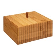 Pojemnik bambusowy z pokrywą Terre Wykonany z drewna bambusowego, z pokrywką i uchwytem, na małe kosmetyki, akcesoria łazienkowe, kuchenne