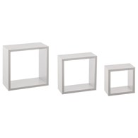Półki ścienne Cube White 3 sztuki Ozdobne półki wykonane z MDF-u, umożliwią przechowywanie drobiazgów, piękna dekoracja ścienna