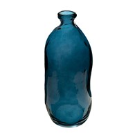Wazon szklany Jeanne Blue z recyklingu Przezroczysty wazonik na kwiaty, trawę, wykonany z solidnego szkła w niebieskim odcieniu, z możliwością malowania i rysowania po nim
