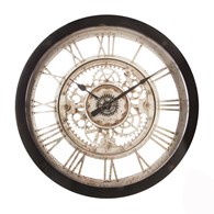 Zegar ścienny Greyson 61 cm Wykonany z tworzywa sztucznego, tarcza osłonięta szybą, idealny do wnętrz urządzonych w stylu industrialnym i loft