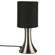 Dotykowa lampka nocna Toga 28 cm Podstawa wykonana z metalu, materiałowy abażur, idealna do salonu lub sypialni