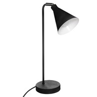 Lampka biurkowa Linn czarna 45,5 cm Wykonana z metalu, z regulowanym abażurem, minimalistyczny i elegancki design