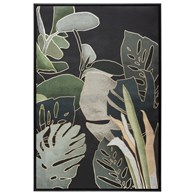 Obrazek ścienny w ramce Jungle 60x90 cm Rama wykonana z płyty MDF, czarno zielona kolorystyka, stylowy dodatek do wnętrz urządzonych w stylu nowoczesnym