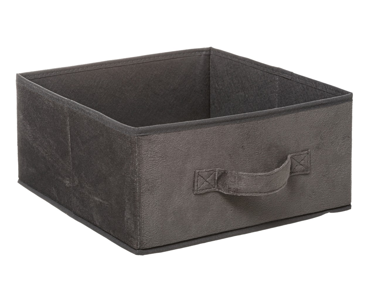 Pojemnik tekstylny 31x15 cm Grey welur Składany i wygodny w użytkowaniu, idealny do przechowywania ubrań, koców, książek bądź zabawek, wyposażony w uchwyt