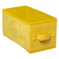 Pojemnik tekstylny 15x31 cm Yellow welur Składany i wygodny w użytkowaniu, idealny do przechowywania ubrań, koców, książek bądź zabawek, wyposażony w uchwyt