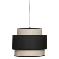 Lampa wisząca Tika Black 38 cm Okrągły abażur wykonany z materiału, czarna kolorystyka, minimalistyczny i nowoczesny design