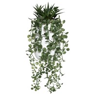 Sztuczna roślina zwisająca w doniczce Wykonana z wysokiej jakości tworzywa sztucznego, ceramiczna doniczka, doskonała imitacja prawdziwej rośliny