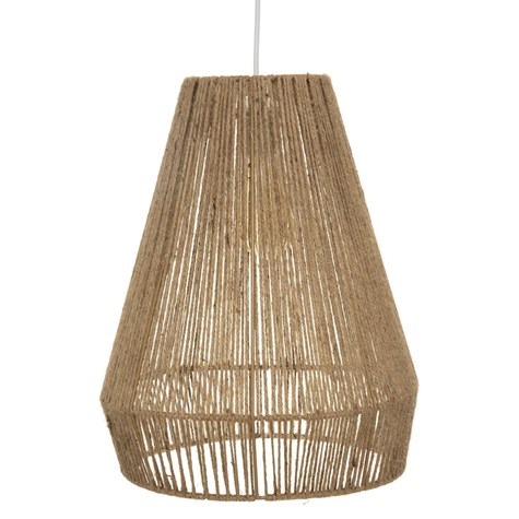 Lampa wisząca Palm Natural 34 cm Ażurowy abażur wykonany z metalu w jutowym oplocie, lekka konstrukcja, funkcjonalny oraz stylowo wyglądający dodatek do wnętrz