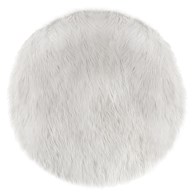 Dywanik do pokoju dziecięcego Fur 90 cm Wykonany z miękkiego i przyjemnego w dotyku akrylu, kolor biały, do wykorzystania jako dodatkowe miejsce do zabaw