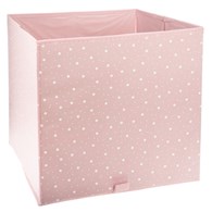 Kosz tekstylny na zabawki Pink Stars W kolorze różowym z białymi gwiazdkami, składany i wygodny w przechowywaniu, funkcjonalne uzupełnienie pokoju dziecięcego