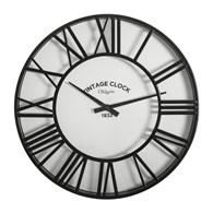 Zegar ścienny Mavis Black 35 cm Rama w kolorze czarnym, tarcza osłonięta szkłem, idealny do wnętrz urządzonych w stylu vintage, loft i retro