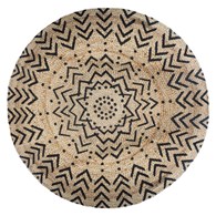 Okrągły dywan jutowy 120 cm wzór 1 Orientalny wzór, naturalny materiał, minimalistyczny i elegancki design